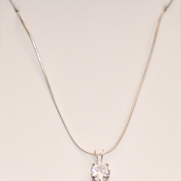 Italian Silver Crystal Necklace - Picture 1 of 3